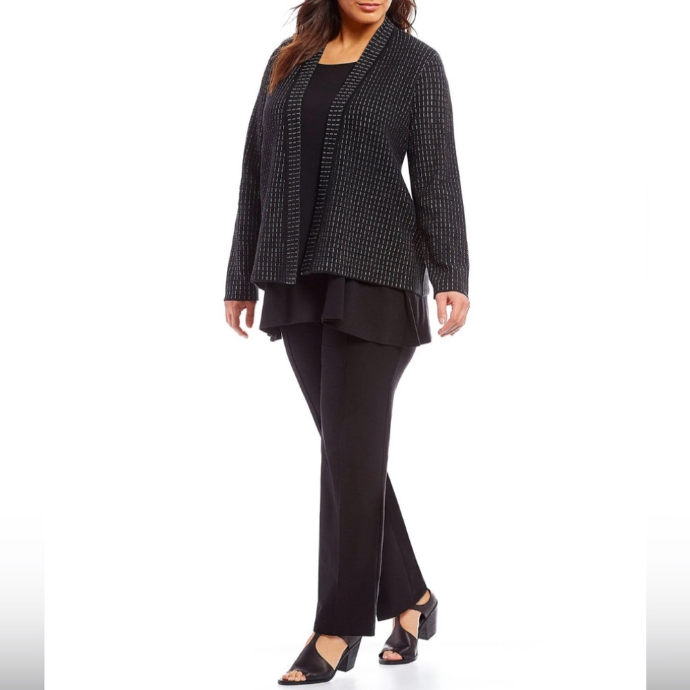 EILEEN FISHER SILK AND ORGANIC COTTON SIMPLE SHAPED CARDIGAN BLACK XL - Picture 5 of 14